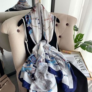 Elegante sciarpa <span class=keywords><strong>di</strong></span> seta <span class=keywords><strong>di</strong></span> design in seta stile rettangolo stampato in seta <span class=keywords><strong>di</strong></span> lusso marchio <span class=keywords><strong>di</strong></span> stampa personalizzato per donne 180*90cm <span class=keywords><strong>scialle</strong></span> - Product Image 5
