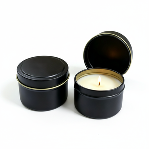 Vente en gros de boîtes de conserve pour bougies personnalisées écologiques, recyclables, avec revêtement non toxique, sans soudure, 4 oz, en métal, pour bougies à la cire de soja - Product Image 1