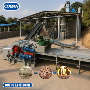 Ligne de production complète de granulés de bois biomasse 1-5T/H, usine de granulés de sciure de bois, projet clé en main avec sécheur et convoyeur - Product Image 1