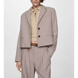 लैपल कॉलर महिला कार्यालय सूट ठोस बुना हुआ एकल बटन नियमित लंबाई ब्लेज़र कंधे की लंबी आस्तीन के सूट ब्लेज़र - Product Image 1