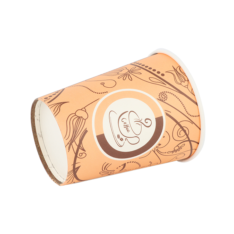 professional custom printed logo disposable single wall coffee drink paper cups