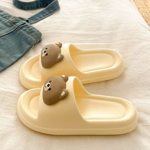 Summer new style simple solid-color women's flip-flop <b>cute</b> and adorable <b>bear</b> for home wear and outdoor use, durable and wear-res - Product Image 4