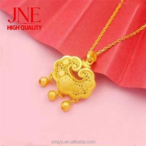 Collar con Cierre Dorado <span class=keywords><strong>de</strong></span> 24K, Diseño Hueco, para Niños, Estilo Antiguo, para Herencia Familiar - Product Image 6
