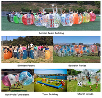 Ballon de football à bulles gonflable en PVC 3/4/5 pieds (1/1,2/1,5 m) Ballon de hamster géant pour adultes et enfants