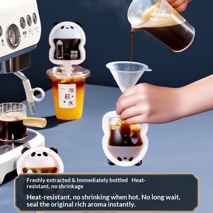 Personalized Design Cute Panda Shaped Mini Spout Doypack Manufacturer Custom Screw Cap <b>Coffee</b> Spout Pouch Espresso <b>Liquid</b> Pouch - Product Image 5
