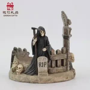 Modelos de resina estatua decoración del hogar Grim Reaper Jardín de Halloween artesanías de resina hechas a mano