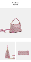 Tas Selempang Mini Hobo Warna Pink Pastel 2026 dengan Pelindung Rivet Kontras, Tas Desainer Wanita dengan Hiasan Rantai
