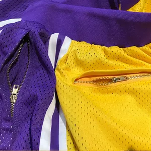 Personalizzato pallacanestro jersey del ricamo di sublimazione della maglia pantaloncini da basket per gli uomini