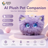 Chat électronique en peluche IA, triple personnalité, divination, capteur tactile, plus de 80 langues, clonage vocal, longue durée