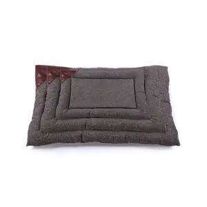 Fornitori di design portatile marrone scuro letto per cani materasso a prova di masticazione rettangolare medio coperta pieghevole per animali domestici