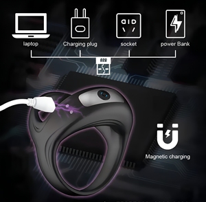 <span class=keywords><strong>Anello</strong></span> <span class=keywords><strong>Vibrante</strong></span> Triangolare per Pene con 10 Modalità, Silicone Morbido, Luce LED, Ricaricabile USB, Giocattolo Sessuale per Adulti e Coppie - Product Image 4