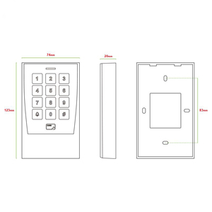 2000 Người Dùng Lớn Công Suất IC ID Swipe Thẻ Mật Khẩu Bàn Phím Kiểm Soát Truy Cập Hệ Thống Điều Khiển H2-C H2-D Kiểm Soát Truy Cập Máy - Product Image 5