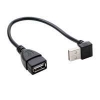 Câble d'extension USB 2.0 mâle vers femelle à angle droit, charge rapide 3A, âme en cuivre pur, blindage tressé, garantie 12 mois