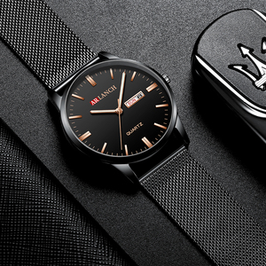 Montre à quartz pour homme de luxe avec grand cadran, bracelet en acier inoxydable, étanche, montre-bracelet décontractée pour les affaires - Product Image 5