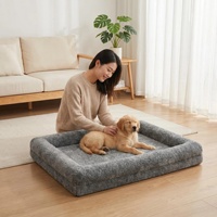 Canapé-lit pour chien rectangulaire, lit pour animaux de compagnie, canapé pour chien, rembourré en éponge, amovible, lavable, toutes saisons, grand modèle
