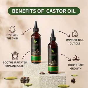 自社ブランド100% 天然育毛オイル血清ローズマリーキャスター頭皮強化ヒマオイル育毛 - Product Image 3