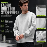 Sudadera Unisex de Cuello Redondo 330GSM, Corte Otoñal, Bordado Personalizado, Impresión Serigrafiada, OEM, ODM, MOQ Bajo, Etiqueta de Marca, Festival de Música, Equipo