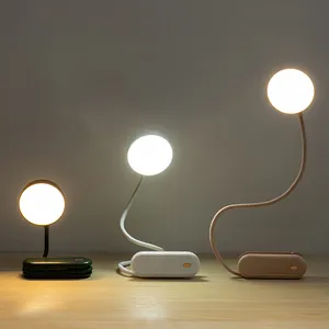 Lampada da tavolo da tavolo con collo flessibile a LED ricaricabile con luci notturne da lettura a 3 colori dimmerabili al tatto per lo studio