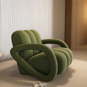 Sillón de Tela Geométrico Moderno, Individual o Doble, para Sala de Estar, Dormitorio Pequeño, Vestíbulo o Recepción - Product Image 4