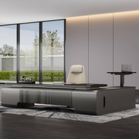 Nouveau design de mobilier de bureau, bureau de direction réglable et fonctionnel, haut de gamme et luxueux, bureau de direction luxueux pour PDG