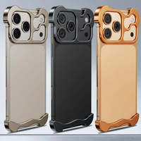 Coque de téléphone anti-chute en métal pour iPhone 17 Air 16 Pro Max, antichoc, étanche, magnétique, sans cadre, avec protection des coins