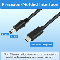Cable Adaptador USB-C a DC, Conector Tipo-C con Disparador PD, Cable de Alimentación con Voltaje Ajustable de 5V 9V 12V 15V 20V, Carga Rápida