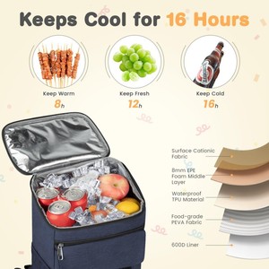 Bolsa Térmica Personalizada con Logotipo, Impermeable, Ideal para Viajes, Entrega de Comida, Cerveza, Vino, Picnic, Almuerzo, Mochila Refrigerante - Product Image 4