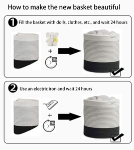 XXL Thêm Lớn Bán Buôn Có Thể Gập Lại Bông Dây Giỏ Thấp MOQ Dệt Lưu Trữ Giỏ Đồ Chơi Lưu Trữ Giặt Giỏ Với Xử Lý - Product Image 6