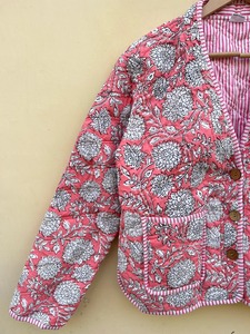 เสื้อนอกผ้าคอตตอนระบายอากาศได้ของผู้หญิงแจ็กเก็ตบล็อกสีลายดอกทานตะวัน - Product Image 3