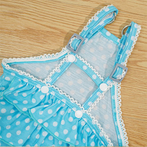 Pet <b>Cat</b> Dress Polka Dot Overalls Blue Yellow Cute Design <b>For</b> Female <b>Cats</b> <b>Clothes</b> Apparel - Product Image 5