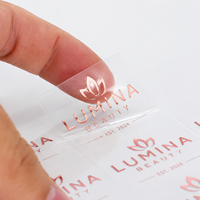 Autocollants transparents personnalisés imperméables à la lumière UV, étiquettes de transfert en cristal, étiquettes de transfert métalliques dorées et argentées