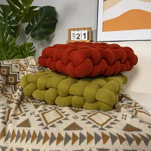 Selezione multicolore quadrato decorativo per la casa in tessuto di lana lavorato a maglia cuscino nodo cuscini per soggiorno camera da letto ufficio