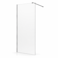 Porte de douche sans cadre 700-1200 mm de largeur et 2000 mm de hauteur, panneau de douche fixe simple en verre transparent, paroi de douche en verre trempé
