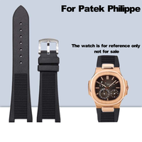 Bracelet de montre en silicone de 25 mm avec boucle en acier inoxydable, bracelet en caoutchouc de luxe pour Patek Philippe Nautilus séries 5711 5712 7010G