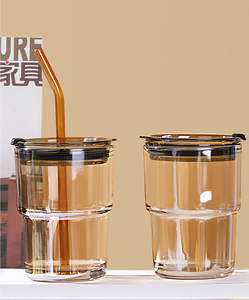 450ml manchon en cuir protecteur paille tasse à eau étanche réutilisable verre voyage tasse à café avec couvercle - Product Image 6