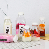 Bouteilles en verre carrées transparentes personnalisées avec logo, 300ml, 350ml, 500ml, avec bouchon à vis hermétique pour jus, eau, smoothies – Vente en gros