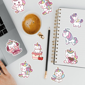Best Seller 50 pz unico cartone animato unicorno <span class=keywords><strong>adesivi</strong></span> impermeabili per Journaling cancelleria forniture per ufficio simpatiche decalcomanie - Product Image 4