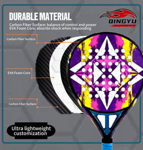 Raqueta de Tenis de Mesa Qingyu <span class=keywords><strong>Sport</strong></span> 2026, Nueva Llegada, Personalizada, Roja y Negra, de Fibra de Carbono 3K, Forma de Lágrima, Portátil, Duradera y de Alto Rendimiento - Product Image 5