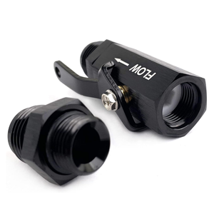 Vanne d'arrêt de carburant mâle en aluminium anodisé de qualité supérieure AN6/AN8/AN10 avec levier à câble pour systèmes de carburant de course - Product Image 1