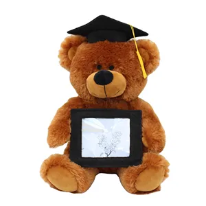 12 inch Custom Plush Toys Stuffed Animals Graduation teddy bear with Frame graduation gift for graduation 2022