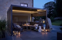 Pergola moderne en aluminium à lames orientables, écologique, imperméable, toit réglable, taille personnalisée, pour jardin, patio, gazebo