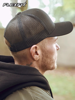 Gorras Trucker Personalizadas Para Hombre De 6 Paneles De Algodón Liso De Perfil Bajo Multicolor Negro