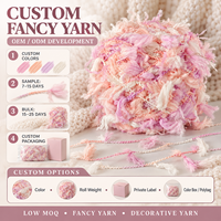 Fil fantaisie en slub 100% polyester rose ombré, ruban plat doux et moelleux pour tricot à la main, crochet, écharpes, pulls – Fournisseur d'usine chinoise