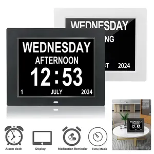 Minimalist <b>Digital</b> Alarm Calendar <b>Clock</b> Multilingual Medicine Time Reminder for Elder <b>Wall</b>/Desk Decoration for Home - Product Image 2