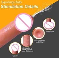 Dildo réaliste de 8,2 pouces pour femmes, avec fonction de pulvérisation, pour point G et usage anal, avec poire à lavement, jouet sexuel féminin, dildo éjaculateur avec ventouse