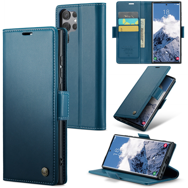 Caseme RFID Blocking Card Holder Wallet Flip Leather Phone Case for Samsung Galaxy S20 S21 S22 S23 S24 S25 Edge Plus Ultra FE