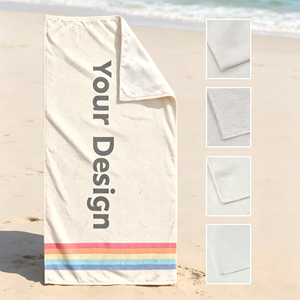Serviette de plage classique personnalisée en coton à rayures Cabana, grande taille - Product Image 1