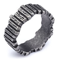 Bagues articulées tressées pour hommes en acier inoxydable poli, style vintage, motif spécial, argent foncé clair, style punk motard