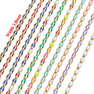 उच्च गुणवत्ता वाले स्टेनलेस स्टील ड्रॉप तेल श्रृंखला 3.7 मिमी विस्तृत गहने <span class=keywords><strong>diy</strong></span> रंगीन चेन डिय हार ब्रेसलेट चेन सामान - Product Image 4