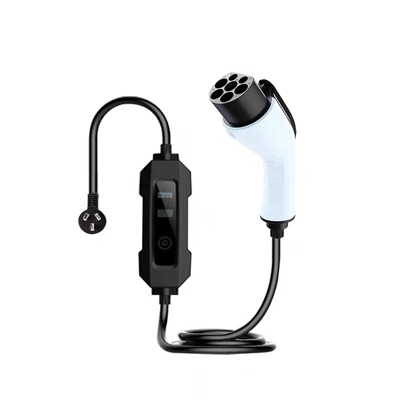 15A 16A Однофазный 120V Режим 2 Уровень 1 Тип 1 Портативный Мобильный Зарядное Устройство для Электромобилей EV с Кабелем для Перезарядки и Светодиодными Лампами